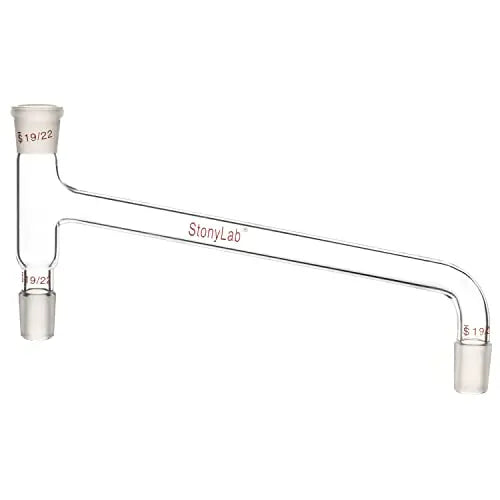 Glass Distilling Adapter, 75 Degree Bent Adapter Adapters - Distilling