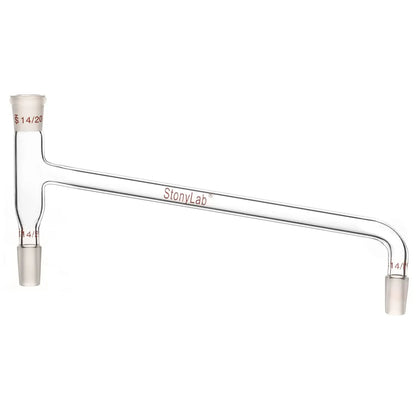 Glass Distilling Adapter, 75 Degree Bent Adapter - StonyLab Adapters - Distilling 