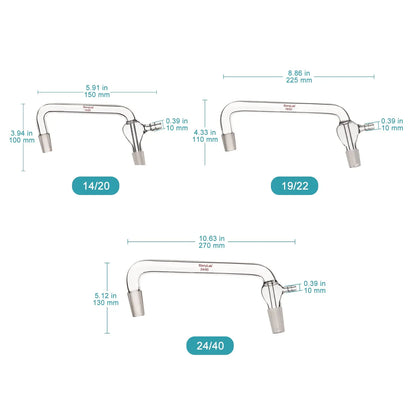Glass Distilling Adapter, 75 Degree and 105 Degree Bent Adapter Adapters-Vacuum