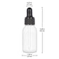 Glass Dropper Bottle with Inner Plug and Label (15 ml, Transparent)