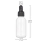 Glass Dropper Bottle with Inner Plug and Label (30 ml, Transparent)