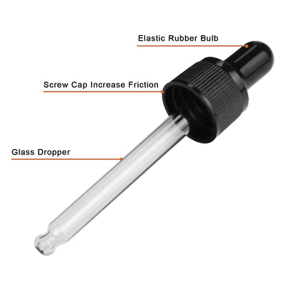 Glass Dropper Bottle with Inner Plug and Label (30 ml, Transparent) Bottles - Dropper Bottles