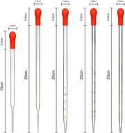 Close-up view showing the precise design and material of StonyLab Glass Dropper Pipettes Set (0.5 ml