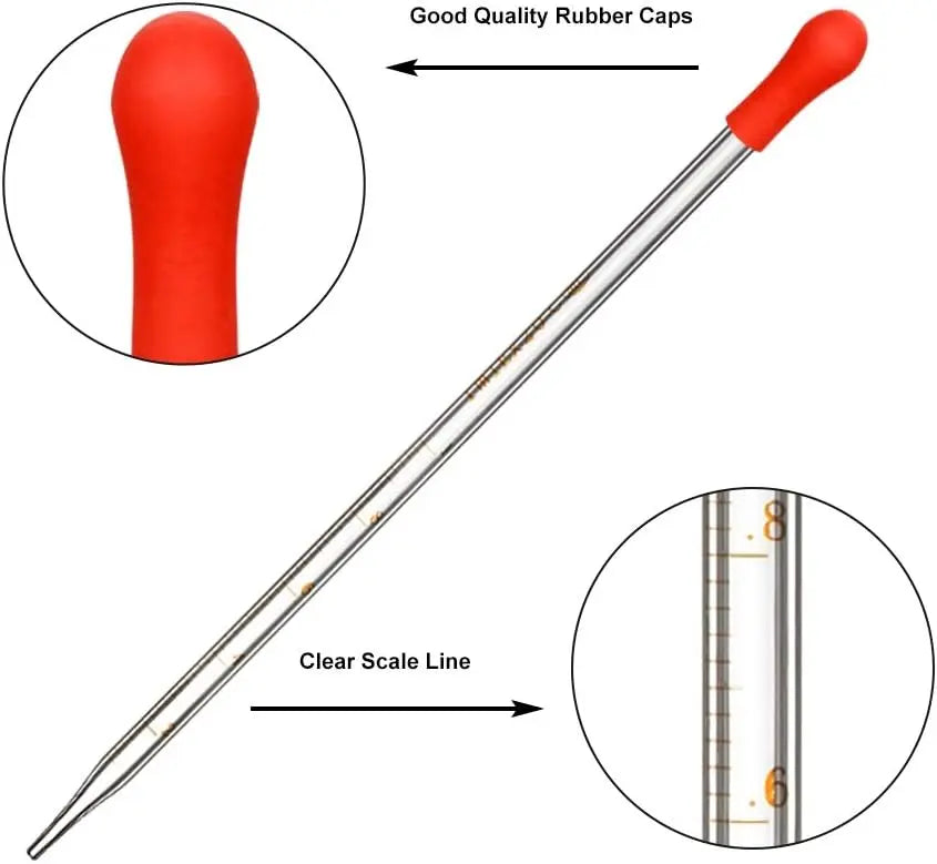 StonyLab Glass Dropper Pipettes Set (0.5 ml heavy duty chemical processing configuration