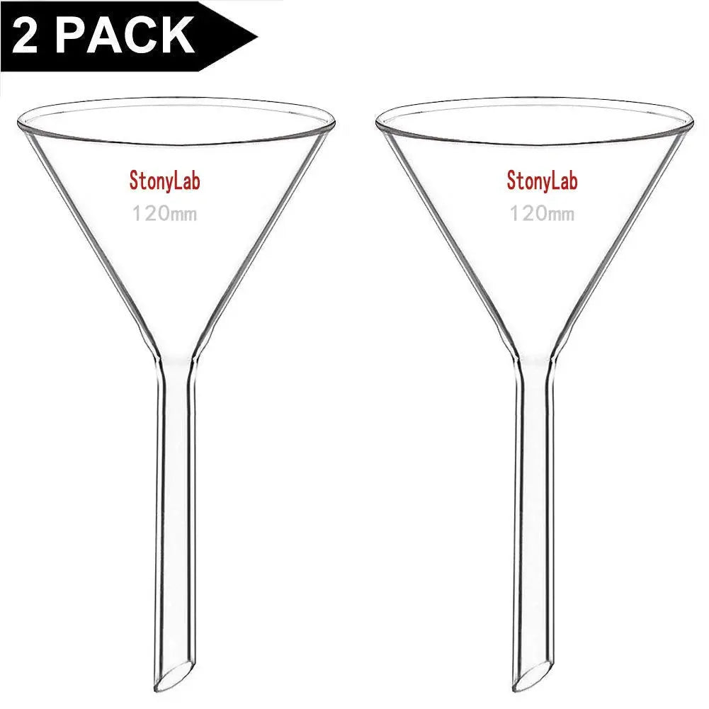 Glass Filtering Funnel, 2 Pack Funnels - Glass/Powder/Weighing/Equalizing