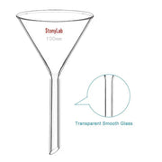 Side view and dimensional layout of the durable StonyLab Glass Funnel Set