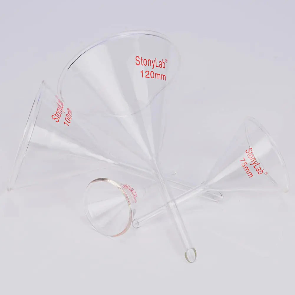 Alternative angle showing underlying build quality of StonyLab Glass Funnel Set