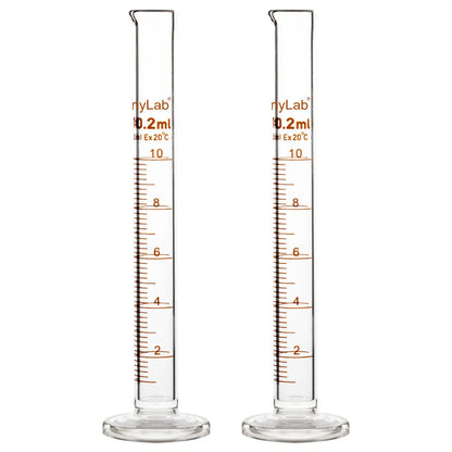 Glass Graduated Cylinder, 2 Pack - StonyLab Cylinders 10-ml