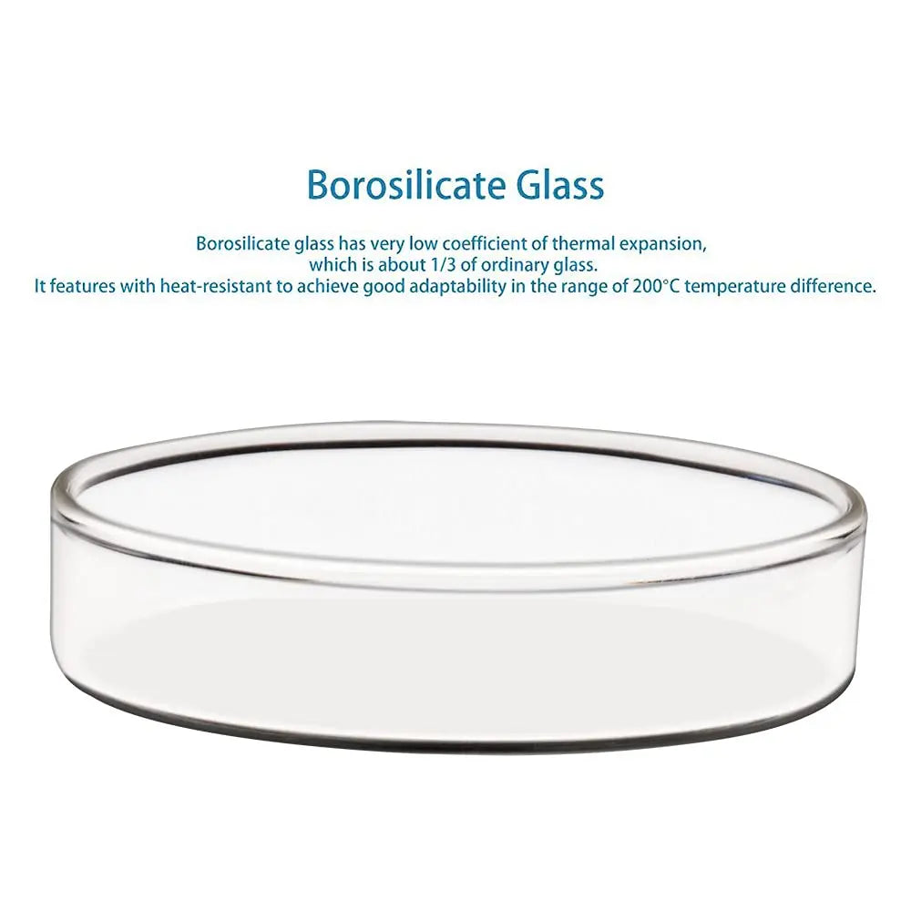 StonyLab Glass Petri Dishes with Clear Lid heavy duty chemical processing configuration