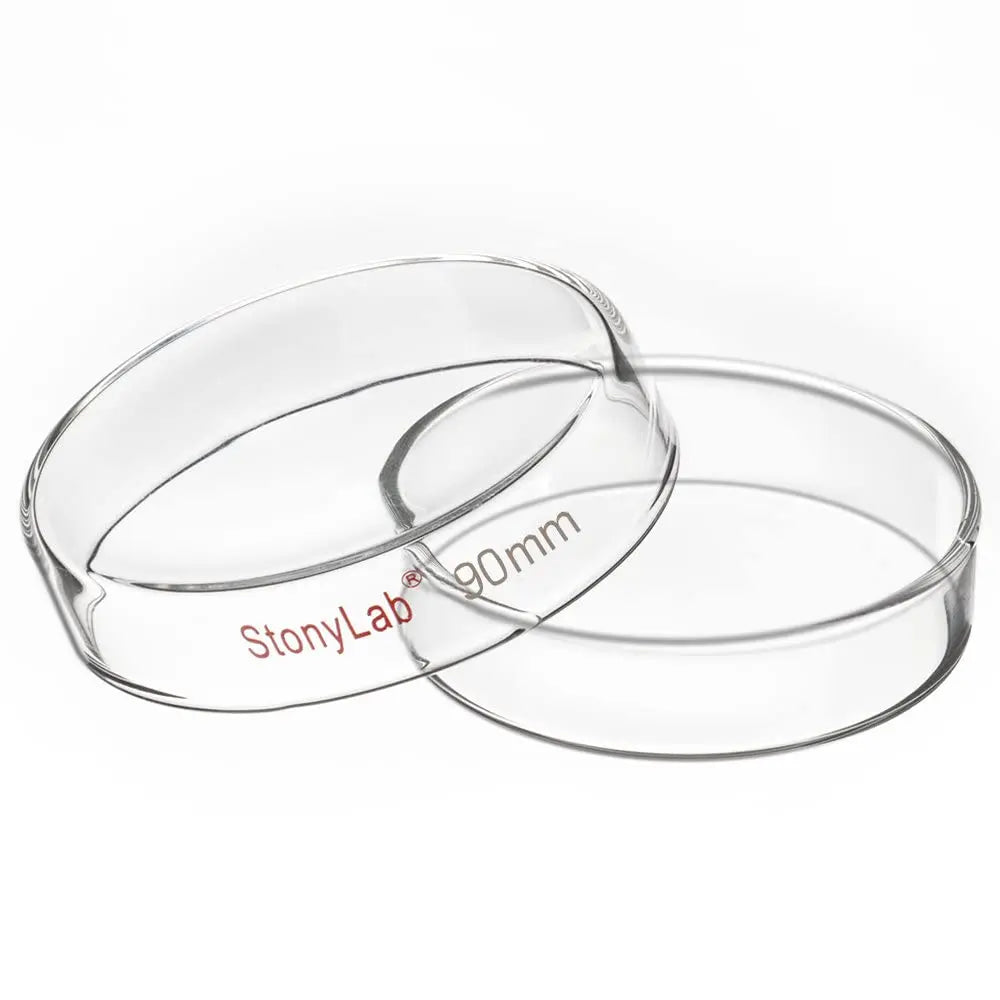 Comprehensive product view and setup components for StonyLab Glass Petri Dishes with Clear Lid