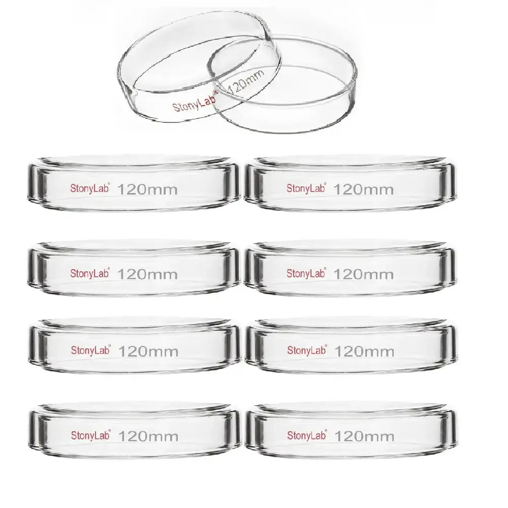 Comprehensive product view and setup components for StonyLab Glass Petri Dishes with Clear Lid
