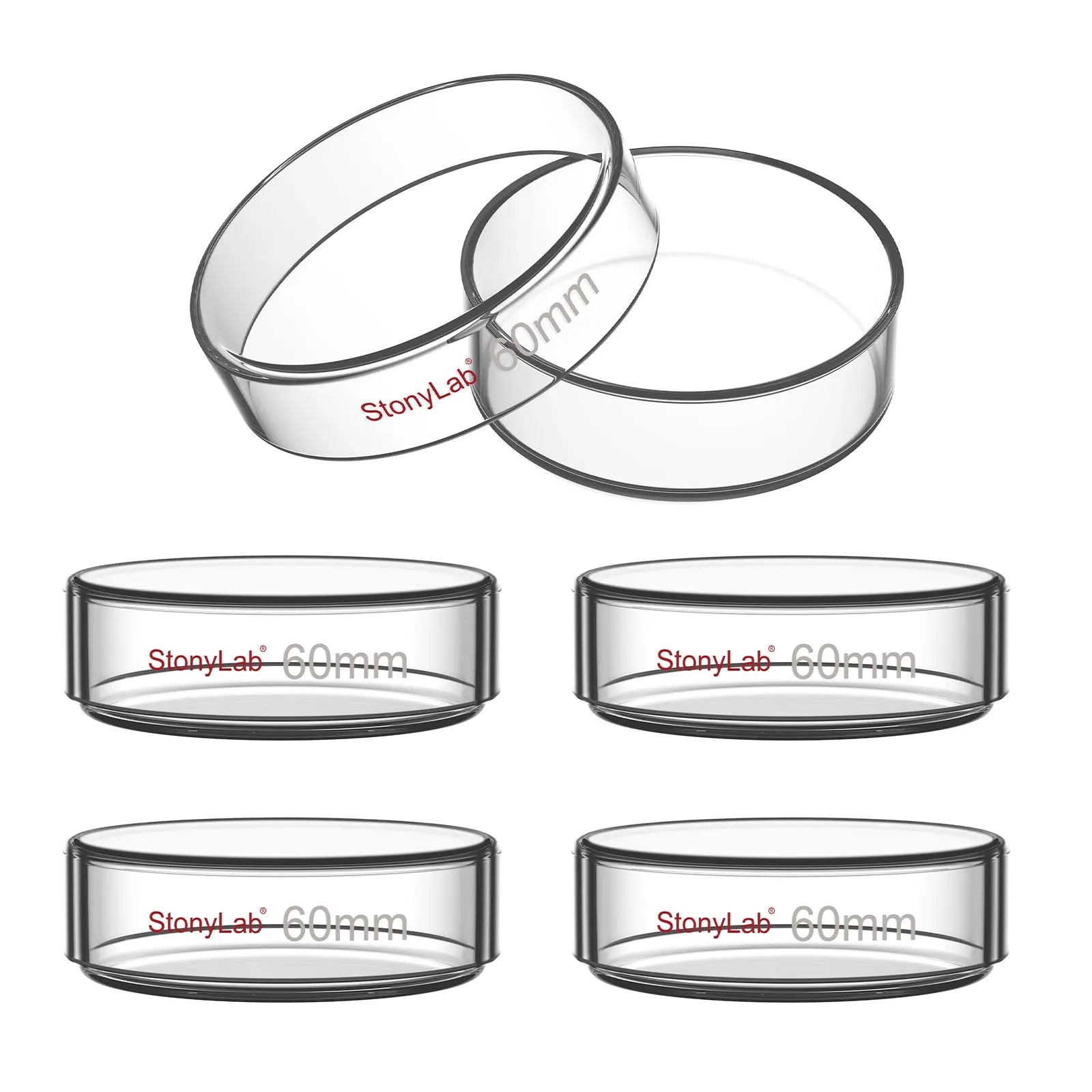 Glass Petri Dishes with Clear Lid, 60-120 mm Cell Culture-Dish