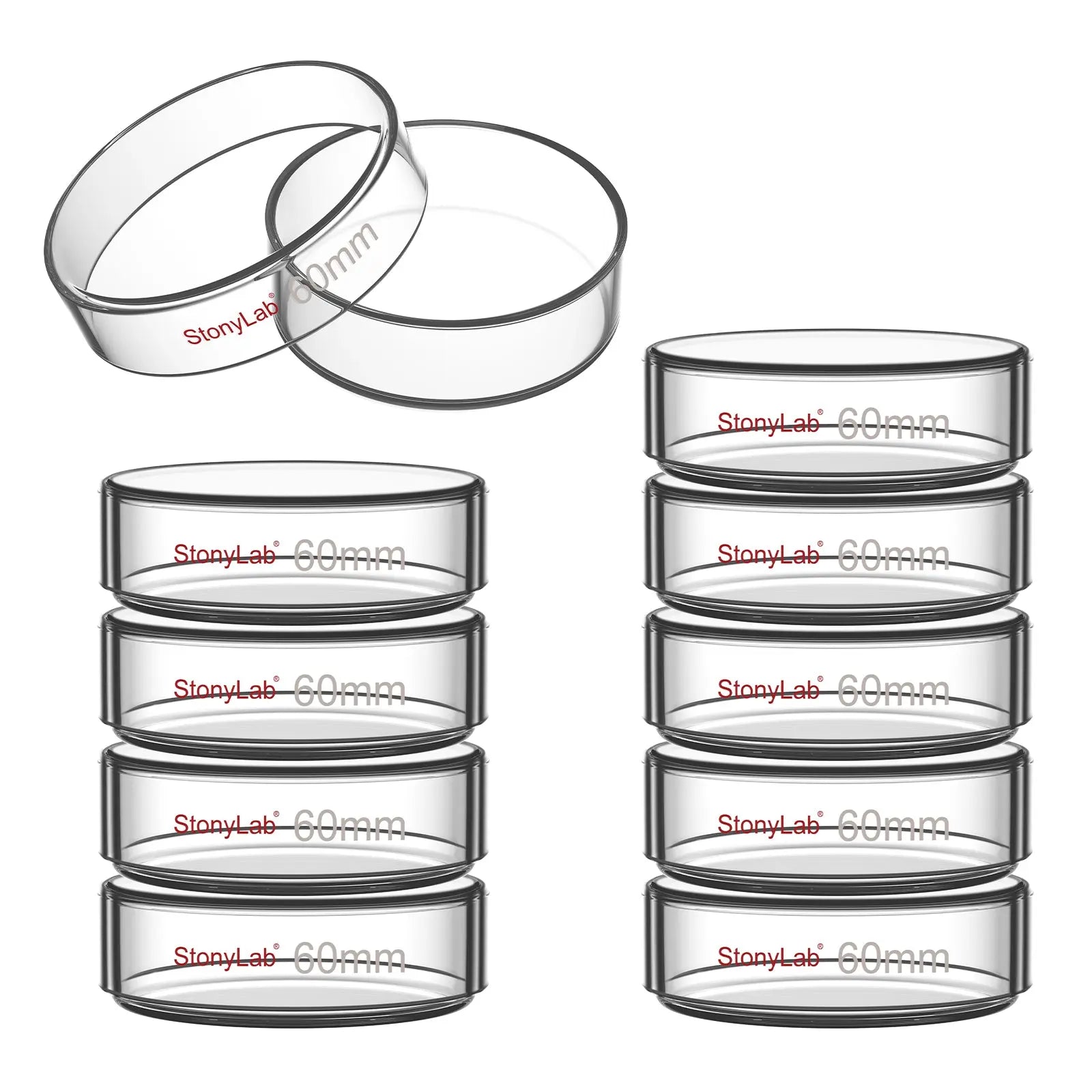 Glass Petri Dishes with Clear Lid, 60-120 mm Cell Culture-Dish