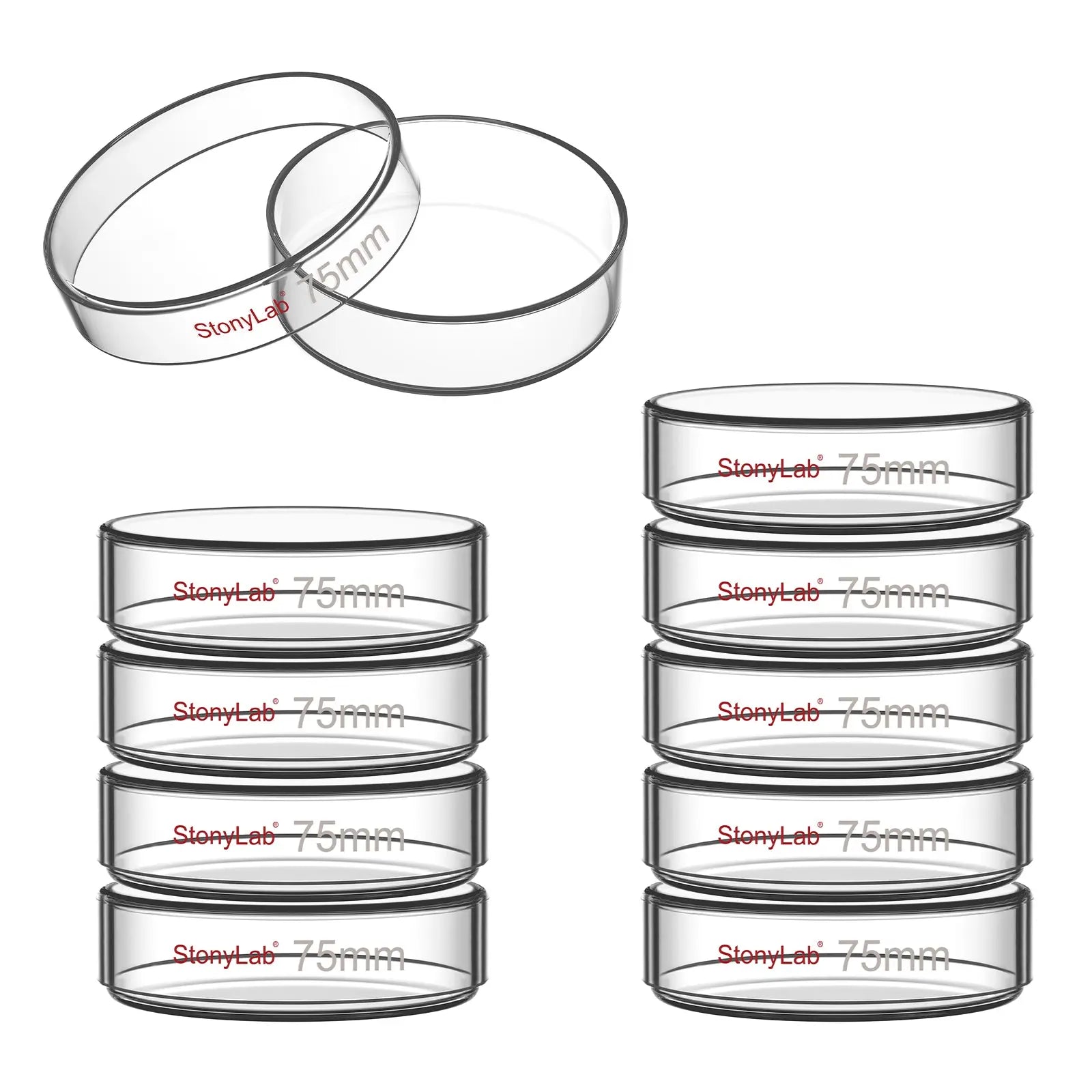 Glass Petri Dishes with Clear Lid, 60-120 mm Cell Culture-Dish