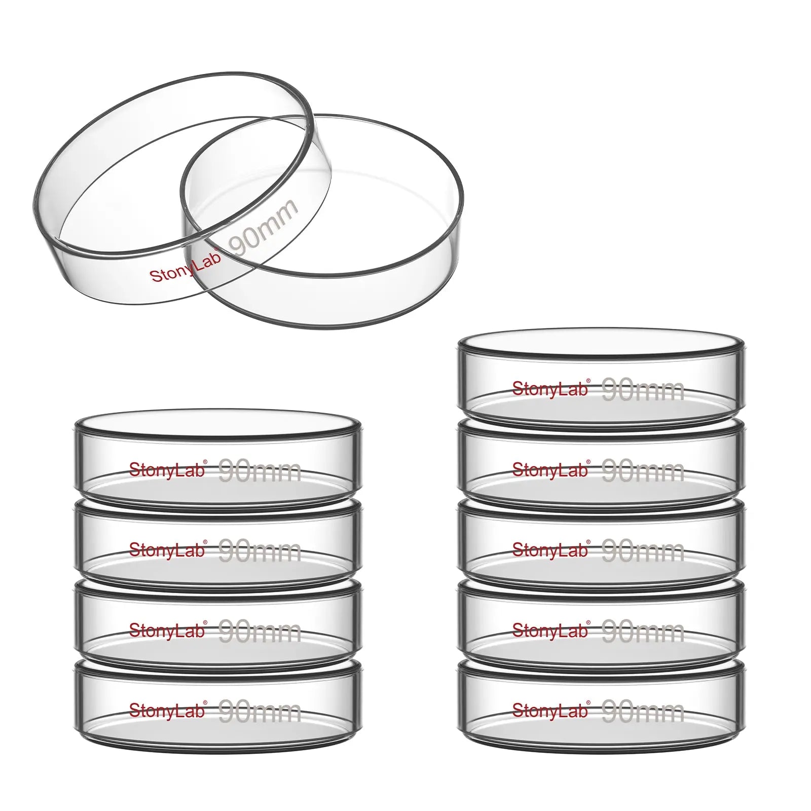 Glass Petri Dishes with Clear Lid, 60-120 mm Cell Culture-Dish