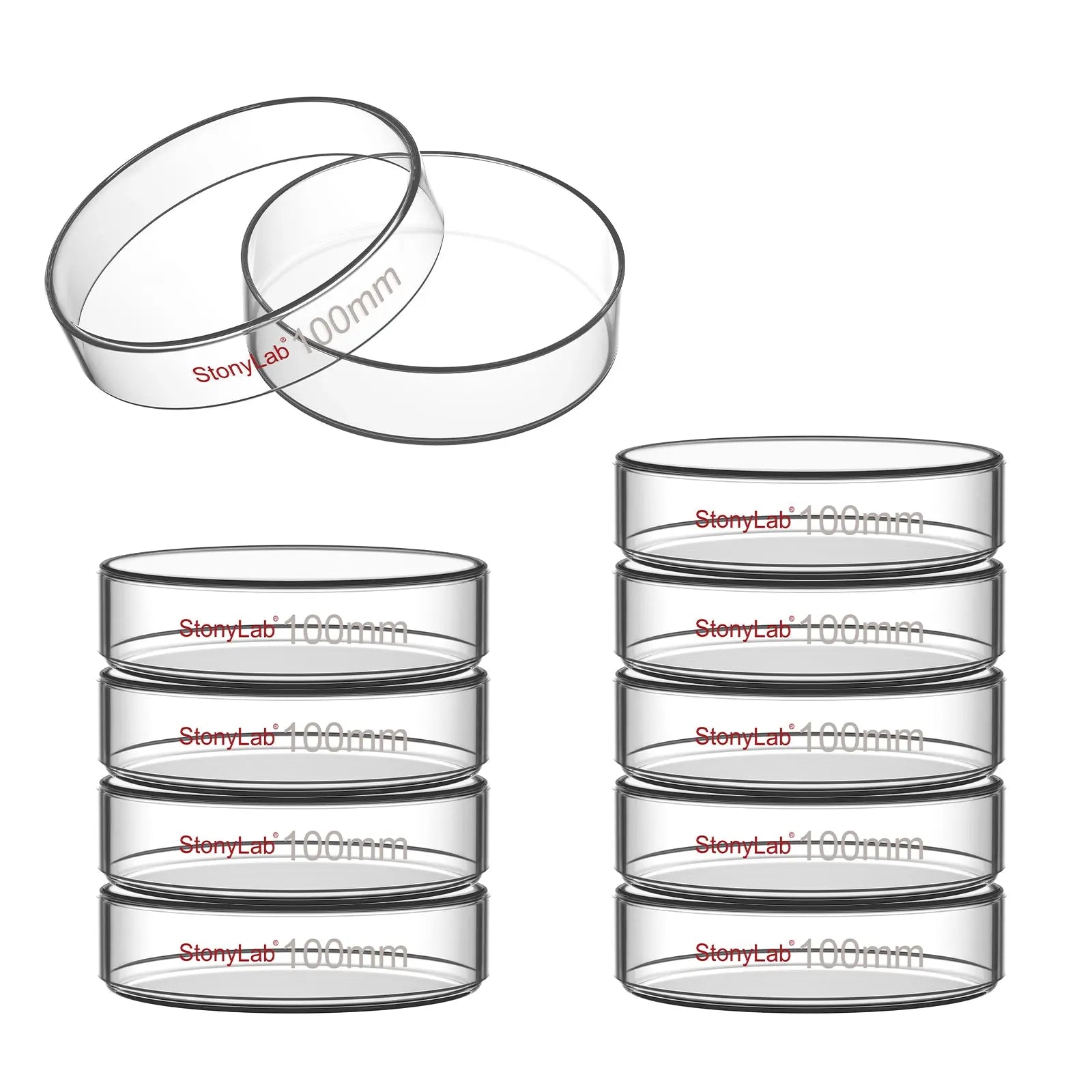 Glass Petri Dishes with Clear Lid, 60-120 mm Cell Culture-Dish