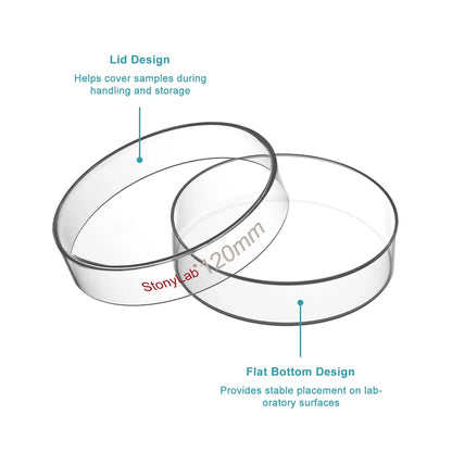 Glass Petri Dishes with Clear Lid, 60-120 mm Cell Culture-Dish