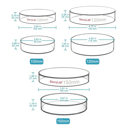Glass Petri Dishes with Clear Lid, 60-120 mm Cell Culture-Dish