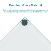 Side view and dimensional layout of the durable StonyLab Glass Polishing Base