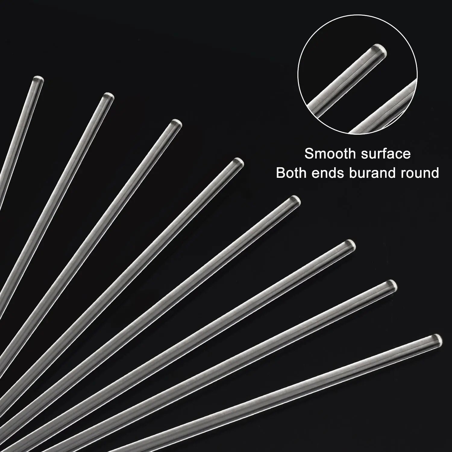 Alternative angle showing underlying build quality of StonyLab Glass Stirring Rods (8-Pack)