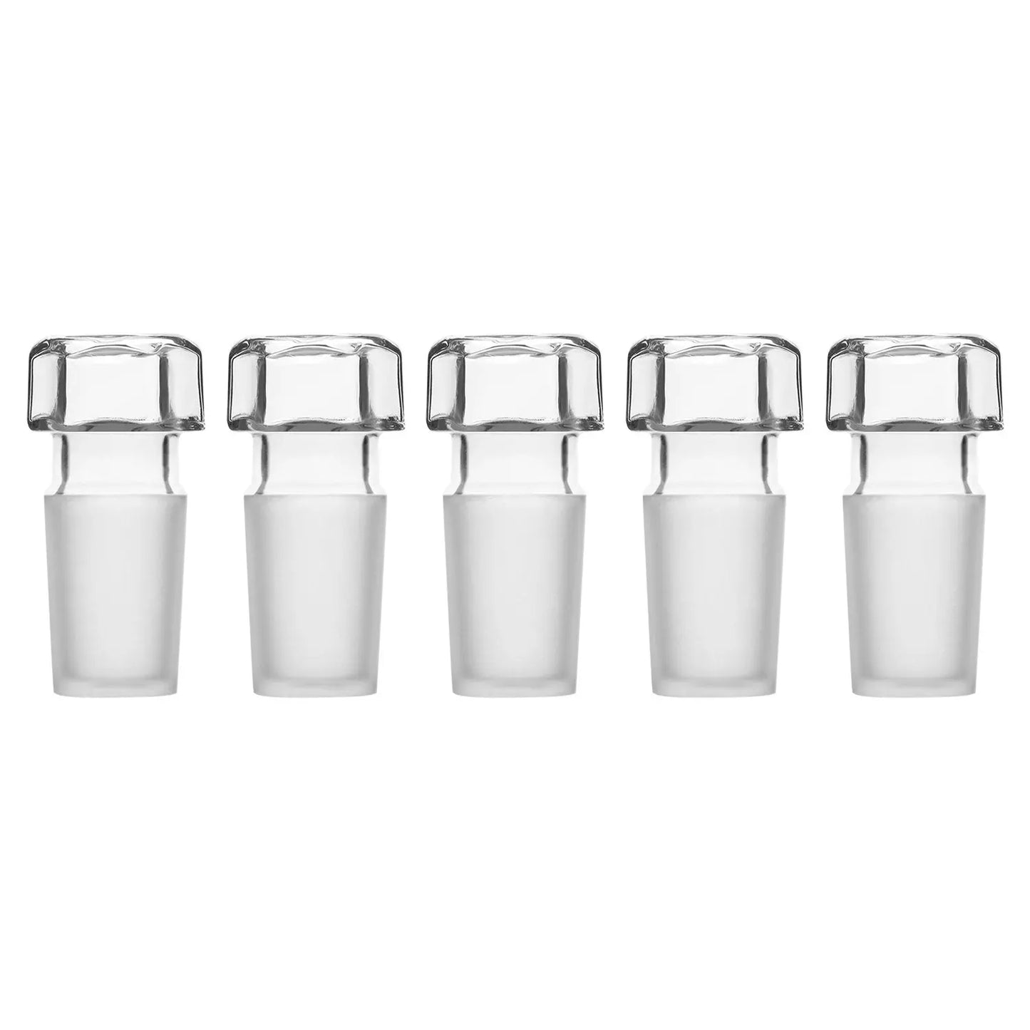 Glass Stoppers, Hex-Head, Hollow Stoppers-Glass 19/22 / 5-Pack