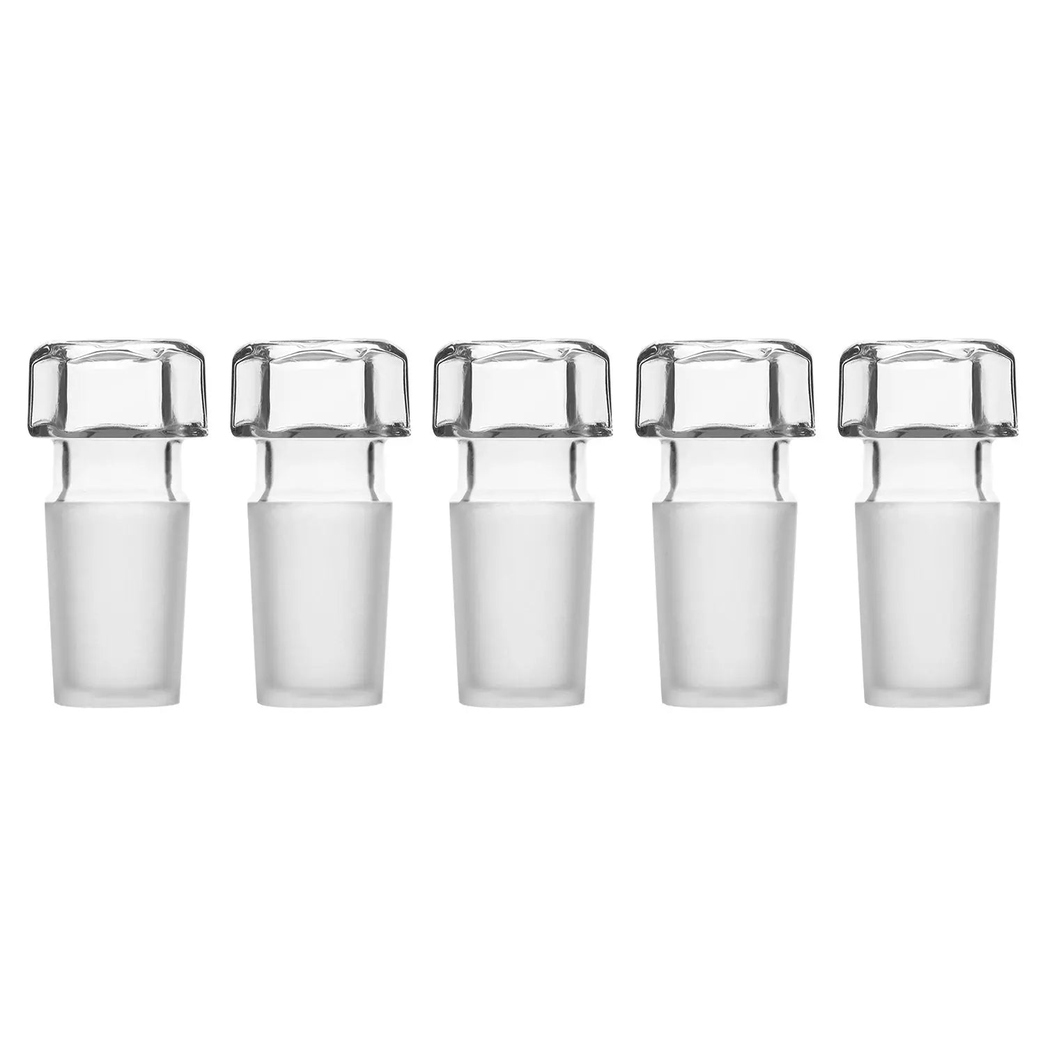 Glass Stoppers, Hex-Head, Hollow Stoppers-Glass 19/22 / 5-Pack