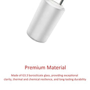 Side view and dimensional layout of the durable StonyLab Glass Stoppers