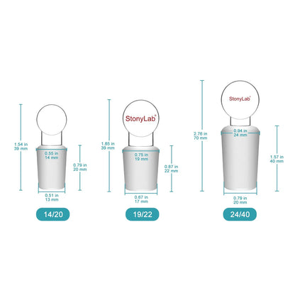 Glass Stoppers, Penny-Head, Solid Stoppers-Glass