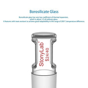 Side view and dimensional layout of the durable StonyLab Glass Stopper