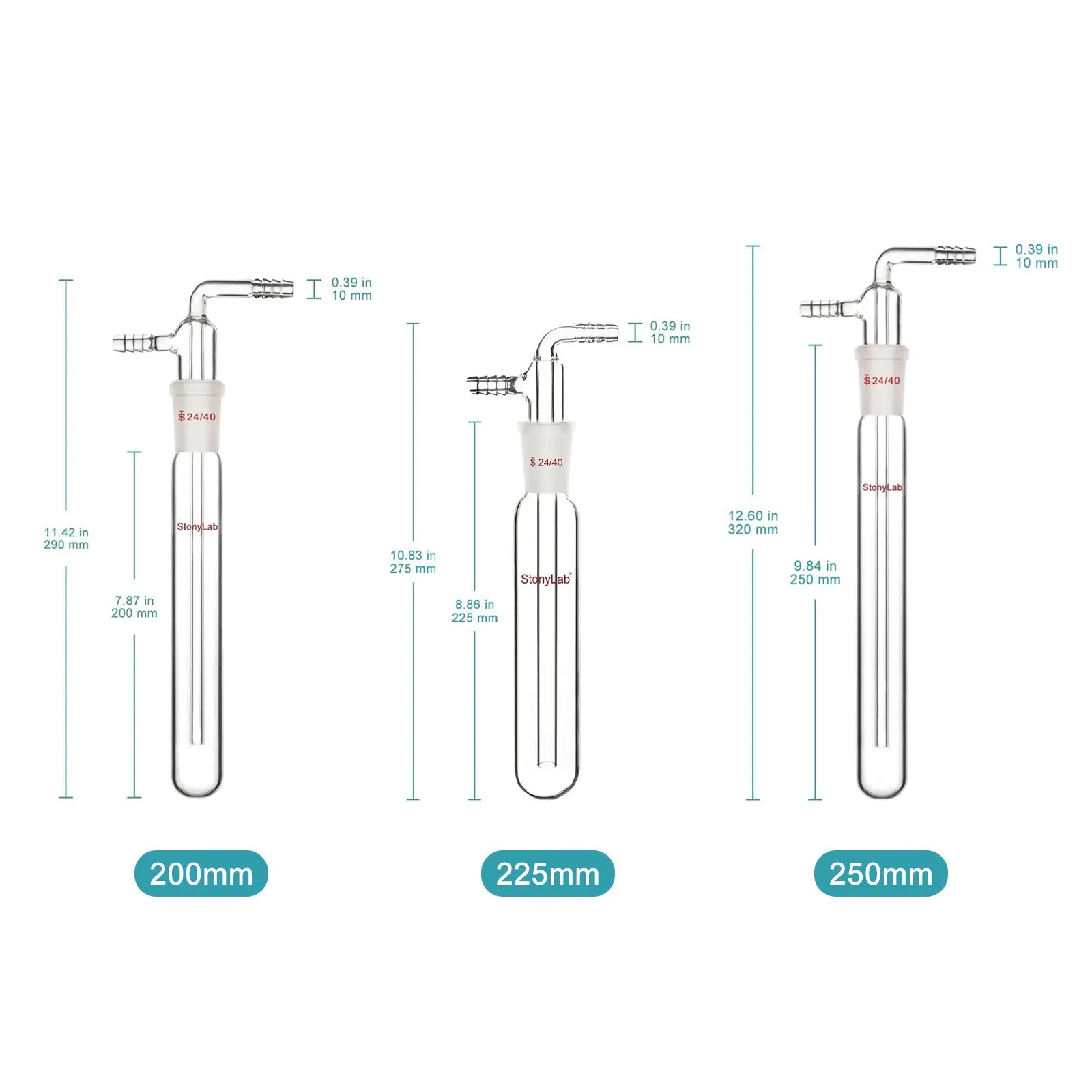Close-up view showing the precise design and material of StonyLab Separable Vacuum Cold Trap Bubblers