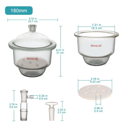Glass Vacuum Desiccator with Glass Vacuum Valve Desiccators-Vacuum