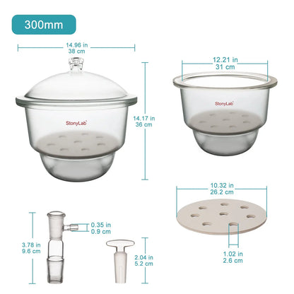 Glass Vacuum Desiccator with Glass Vacuum Valve Desiccators-Vacuum