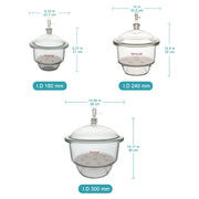 Close-up view showing the precise design and material of StonyLab Glass Vacuum Desiccator