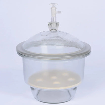 Glass Vacuum Desiccator, PTFE Vacuum Valve, Porcelain Plate Desiccators