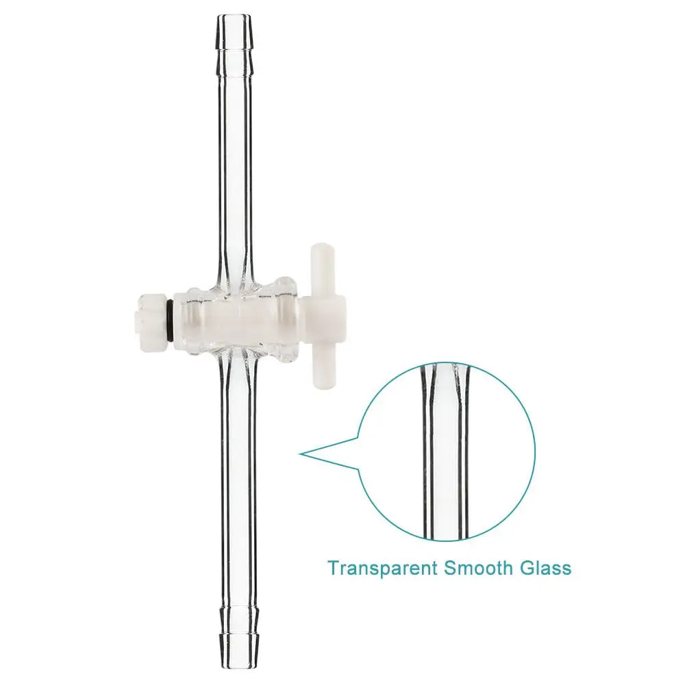 Side view and dimensional layout of the durable StonyLab Glass Vacuum Flow Control Adapter