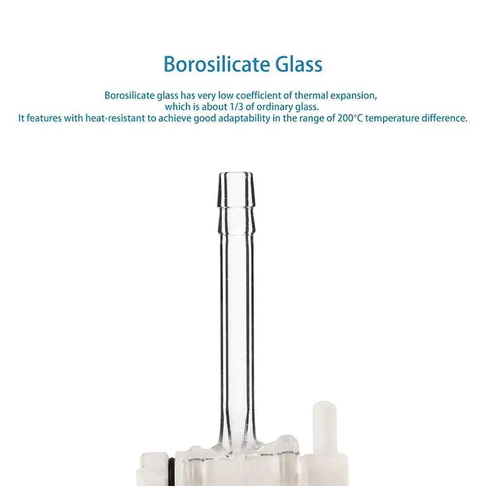 Alternative angle showing underlying build quality of StonyLab Glass Vacuum Flow Control Adapter