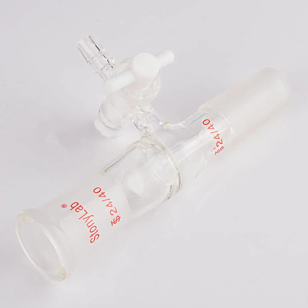 Glass Vacuum Flow Control Adapter with Side PTFE Stopcock Adapters - Flow Control / Vacuum