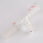 Alternative angle showing underlying build quality of StonyLab Glass Vacuum Flow Control Adapter with Side PTFE Stopcock