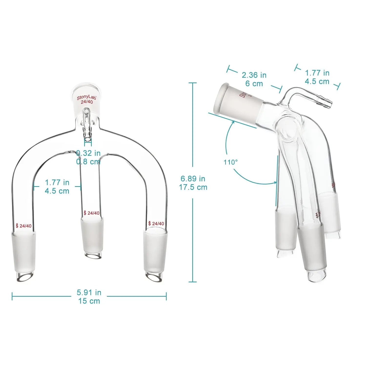 Close-up view showing the precise design and material of StonyLab Vacuum Receiving Adapter