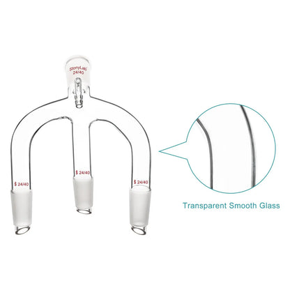 Receiving Adapter Lab 24/40 Fraction Collection Adapter 4-Way Vacuum Port | StonyLab