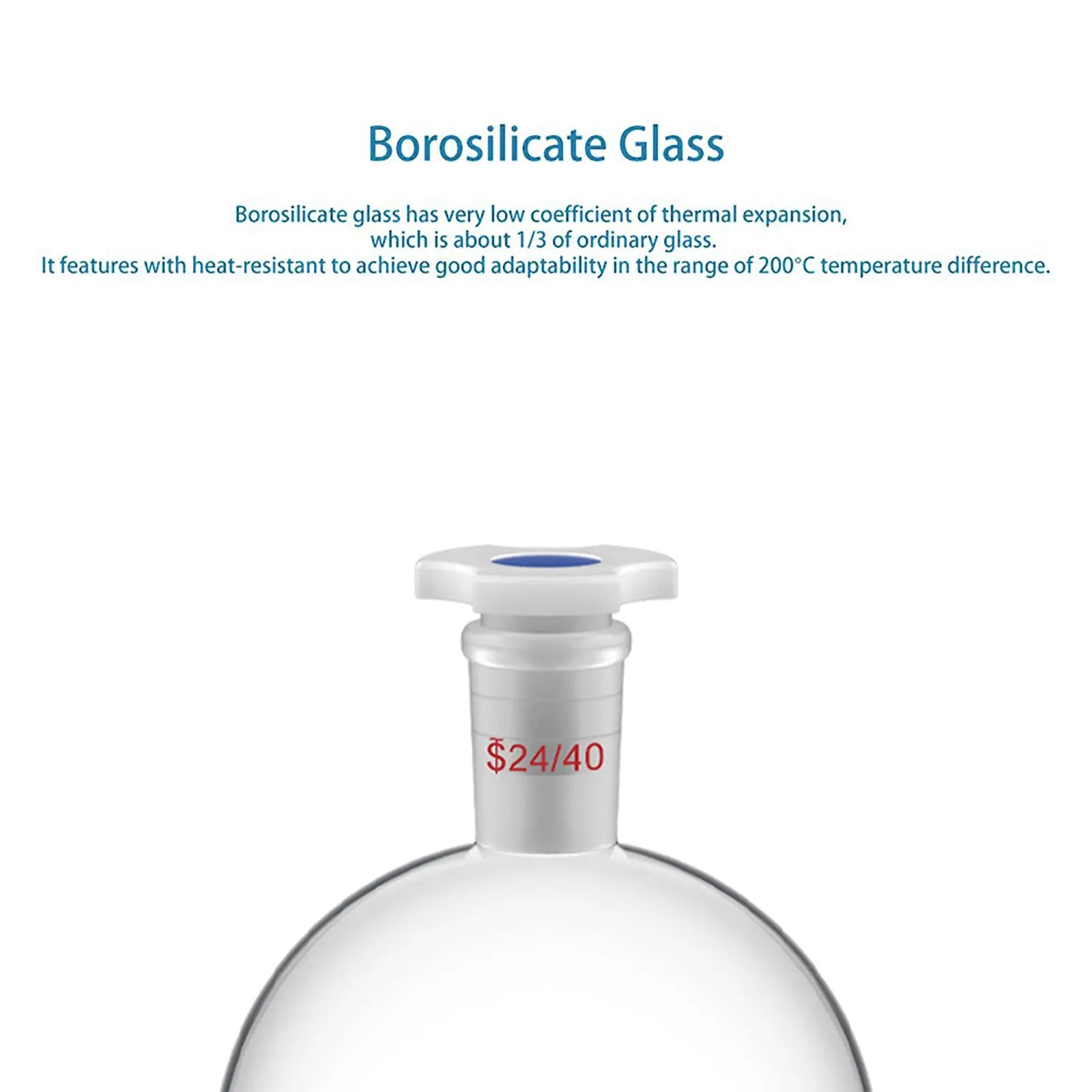 StonyLab Globe Shaped Separatory Funnel with 24 heavy duty chemical processing configuration