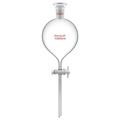Globe Shaped Separatory Funnel with 24/40 Joint, Plastic Stopper and PTFE stopcock, 250-1000 ml Funnels-Separatory 1000 ml