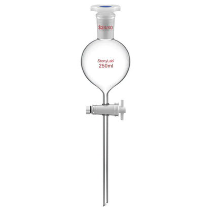 Globe Shaped Separatory Funnel with 24/40 Joint, Plastic Stopper and PTFE stopcock, 250-1000 ml Funnels-Separatory 250 ml