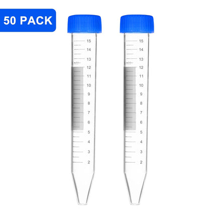 Graduated Centrifuge Tubes, 15ml, 50 Pack Tubes & Vials