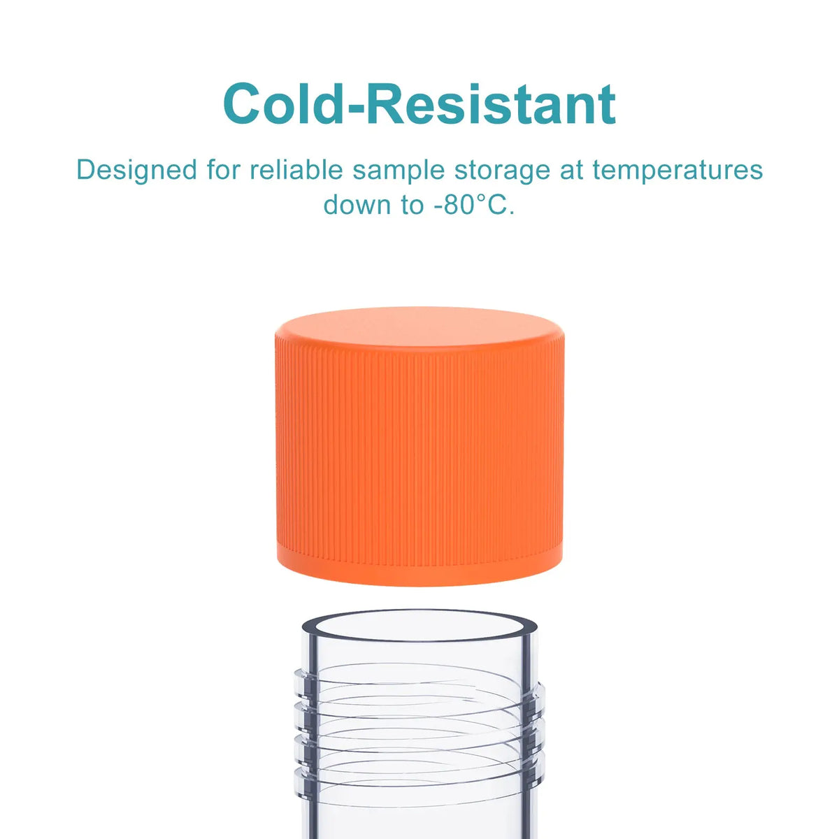 1.8 ml polypropylene cryogenic vials for laboratory sample aliquoting, storage and transport with leak-resistant screw caps, 500-pack StonyLab