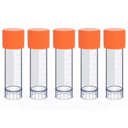 1.8 ml polypropylene cryogenic vials for laboratory sample aliquoting, storage and transport with leak-resistant screw caps, 500-pack StonyLab