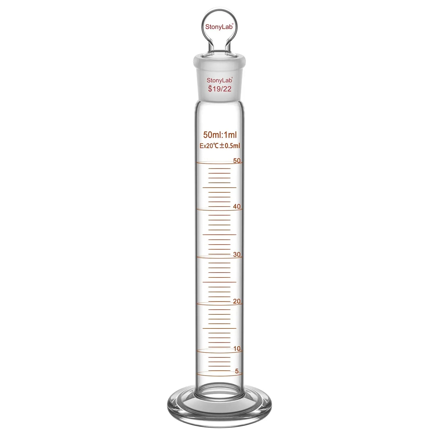Graduated Cylinder with Glass Stopper, 50-250 ml Cylinders 50 ml