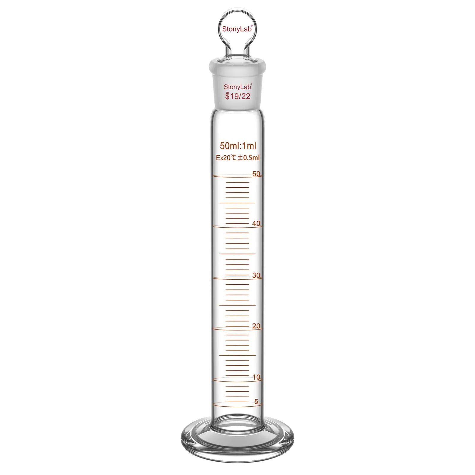 Graduated Cylinder with Glass Stopper, 50-250 ml Cylinders 50 ml