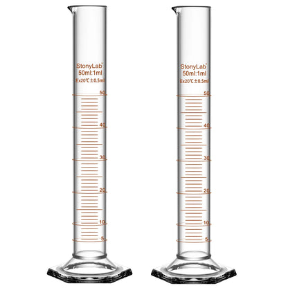 Graduated Cylinder with Hexagonal Base, 10-250 ml (Pack of 2) Cylinders