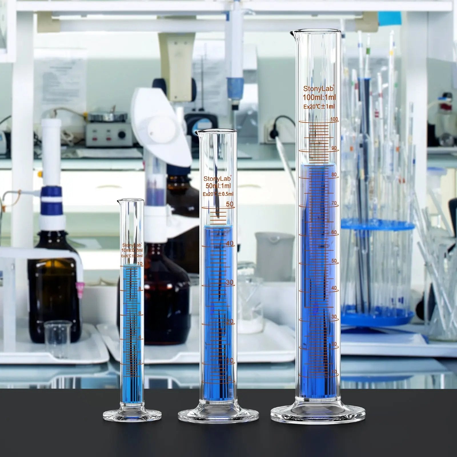 Alternative angle showing underlying build quality of StonyLab Graduated Cylinder